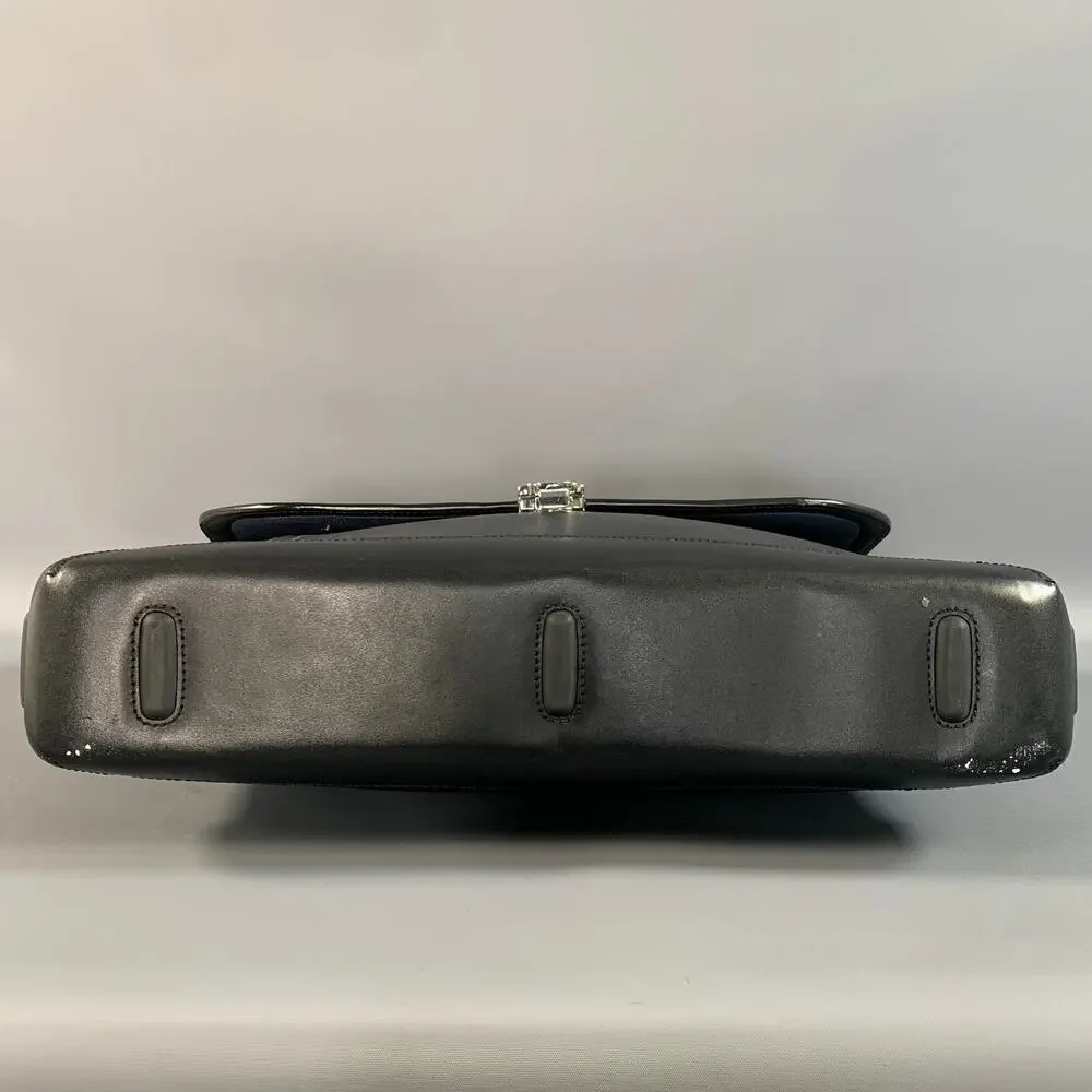 TUMI Black Mixed Fabrics Leather Briefcase